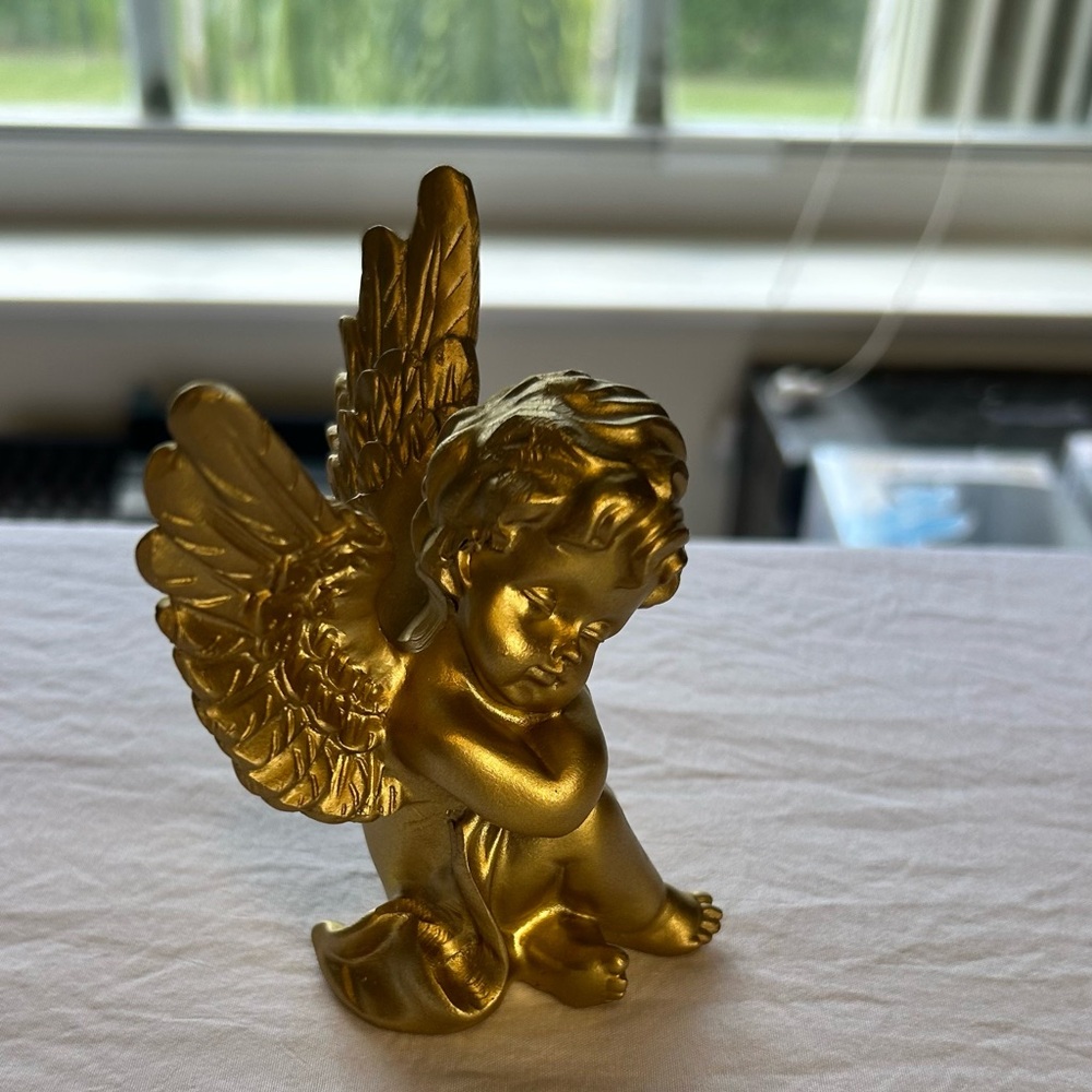 Gold cherub Angel Figurine